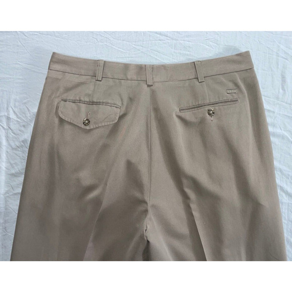 IZOD Pleated Microfiber Chino Dress Pants, Slacks. Brown, Men's 36X30.5. EUC!! - Picture 9 of 9